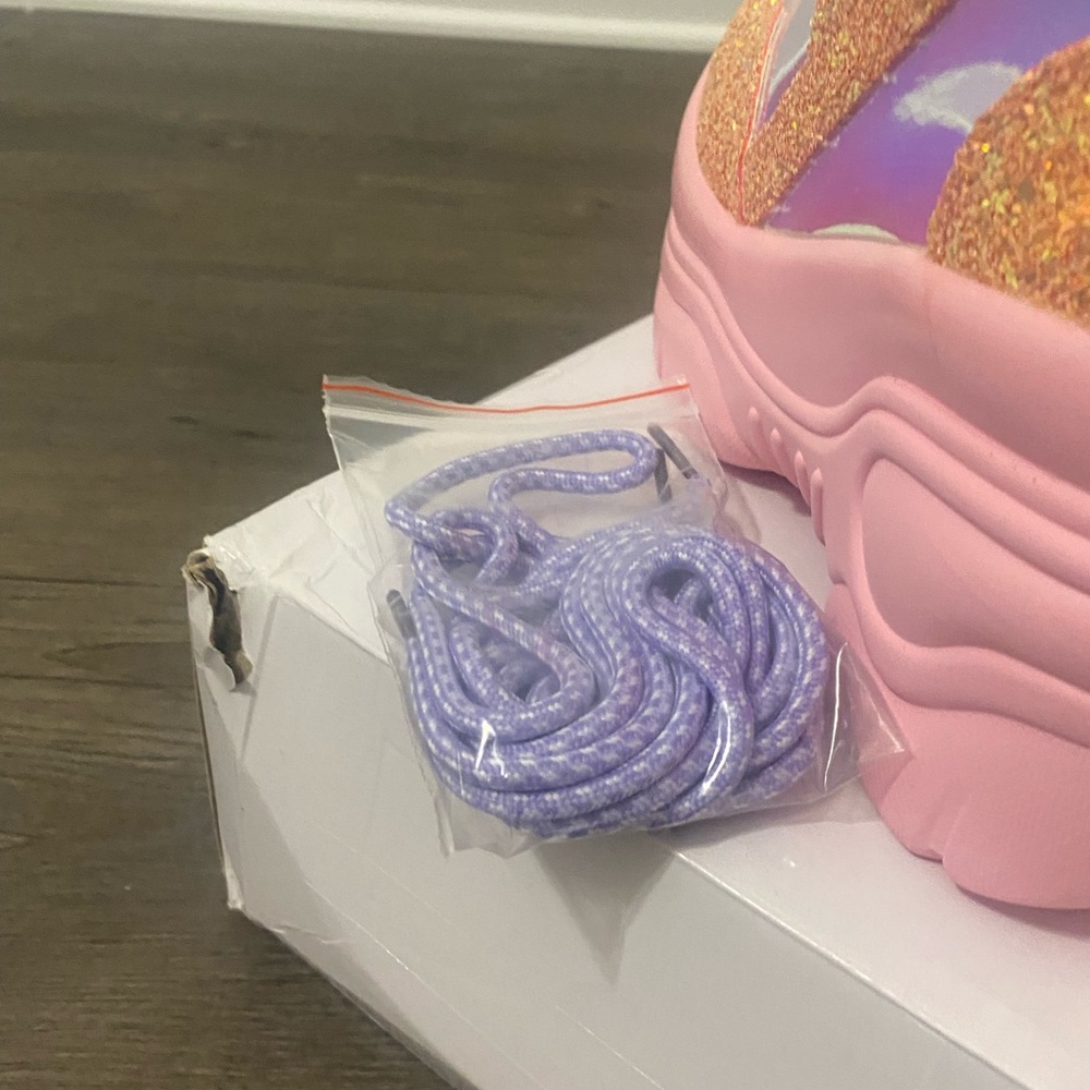 NIB YRU Matrixx Pink Glitter Platform Sneakers - Picture 7 of 9
